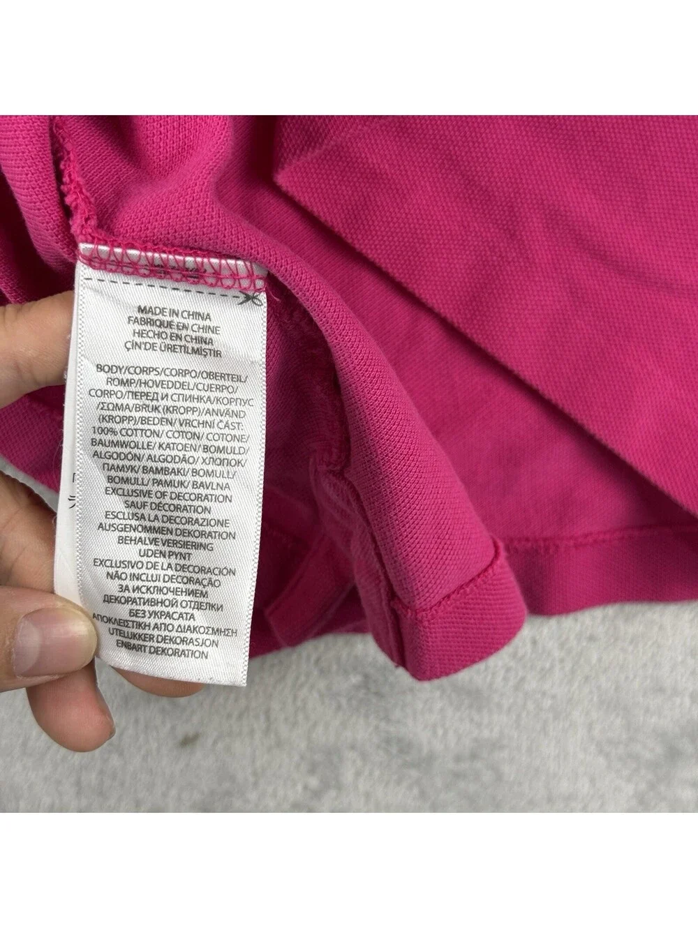 Polo Ralph Lauren Pink Custom Slim Fit Short Sleeve Polo Shirt Green Pony Men L